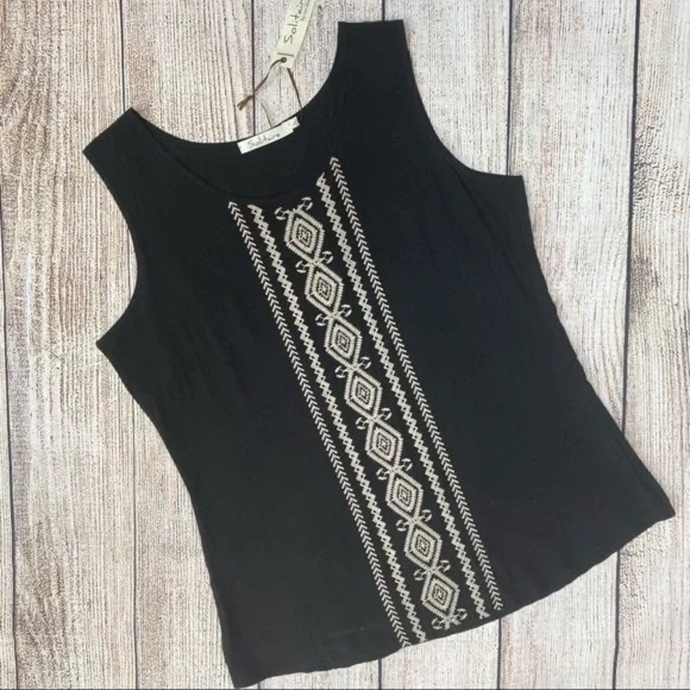Solitaire Embroidered Tank Top